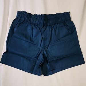 Indigo Thread Draped Navy Blue Women's Shorts